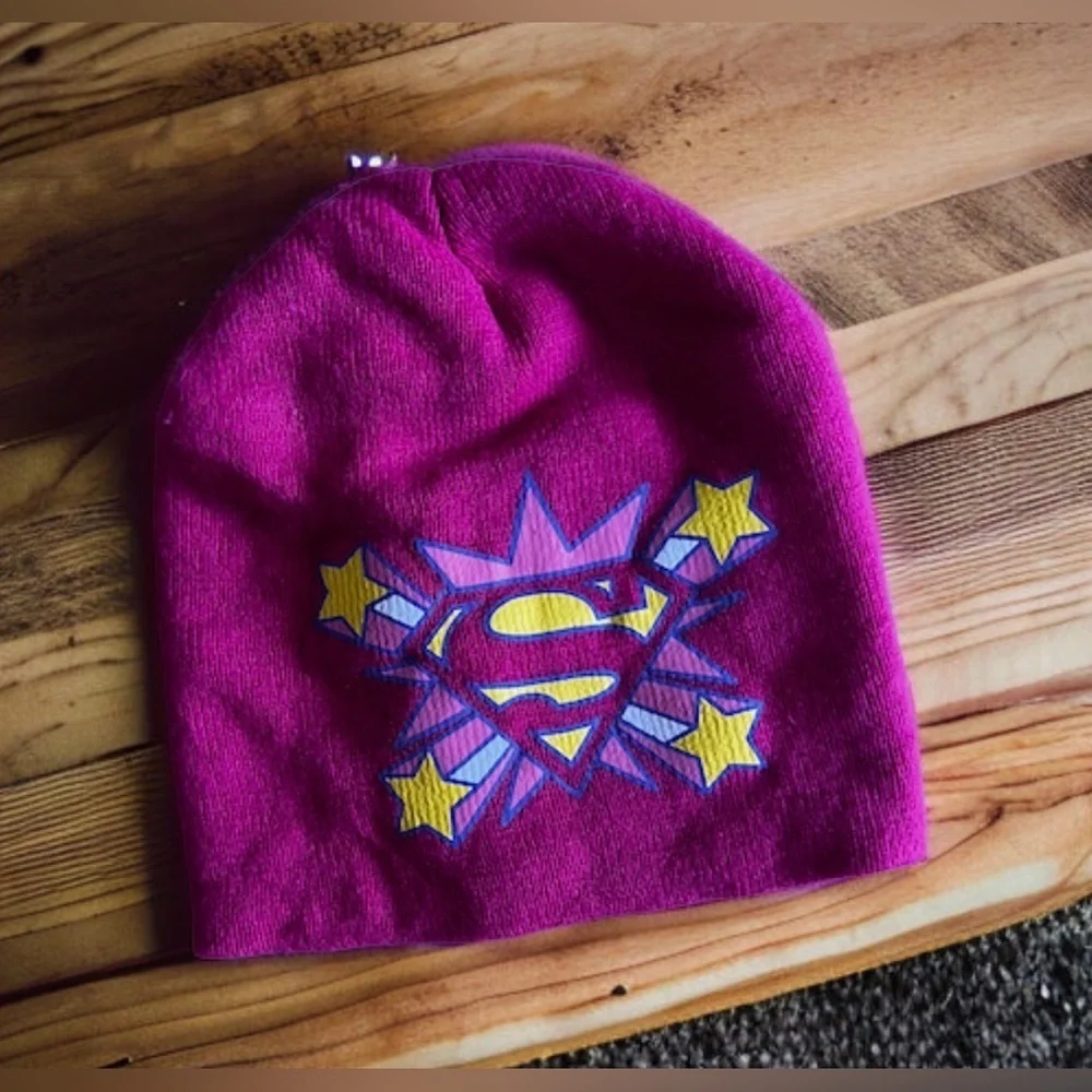 Súper Girl Pink Beanie (Pre-Owned) winter Hat